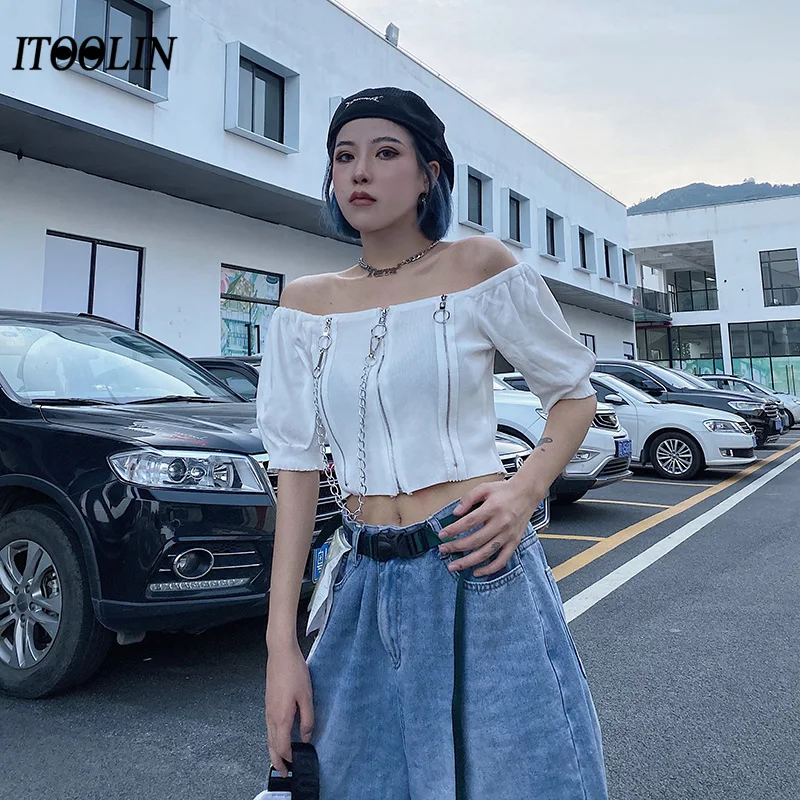 

Топ Y2k с коротким рукавом, женская одежда в стиле K-POP, Готическая летняя облегающая женская футболка в рубчик, женские пикантные укороченные ...