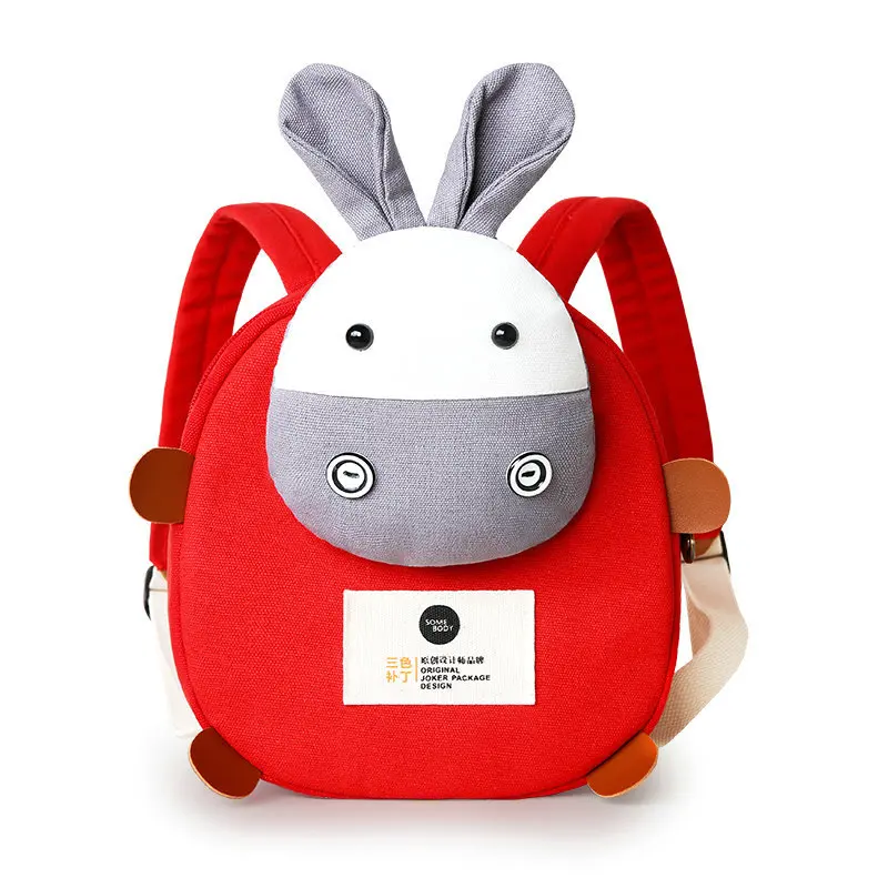 Fashion Children's Backpack Cartoon Canvas Animal Kindergarten School Bag Boy Girl Cute Small Backpack