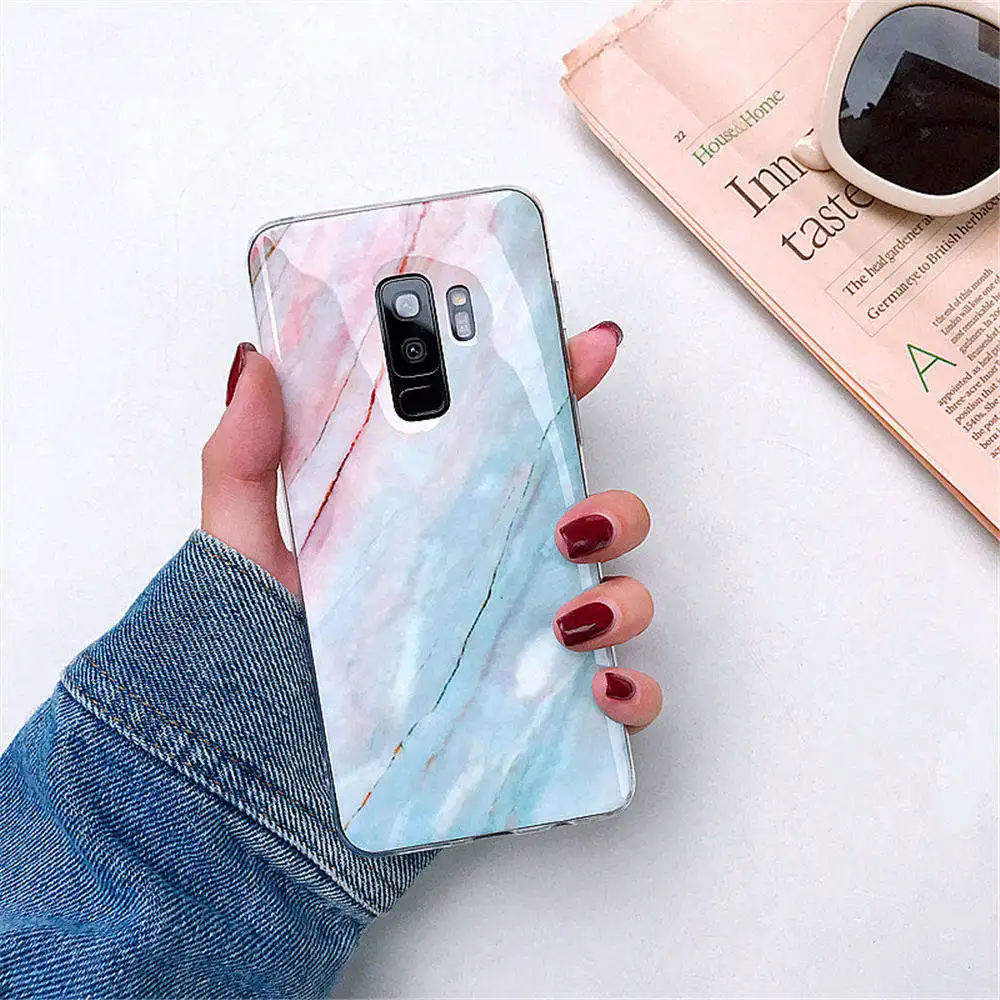 2 Роскошный мягкий ТПУ глянцевый мраморный чехол для samsung Galaxy Note 10 Pro Plus A9 A7 A6 Plus A70 A50 A20 A30 A10 M10 чехол - Цвет: 2