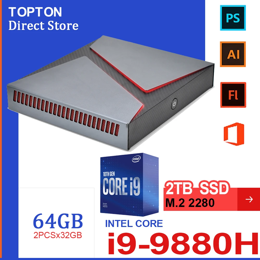 

Mini PC i9 Gamer i7 Windows 10 Computer Minipc Gaming Desktop Intel Core i9 9980HK 9880H 8 Core GTX 1650 M.2 SSD Dual DDR4