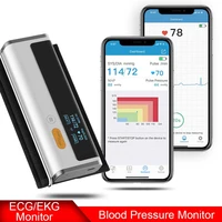 wireless blood pressure monitor with ekg automatic bluetooth digital bp machine heart rate pulse monitor ekg report usb charging