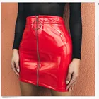 Женская уличная облегающая юбка из искусственной кожи с высокой талией, Клубная одежда на молнии, мини-юбки-карандаш, 2020, Прямая поставка