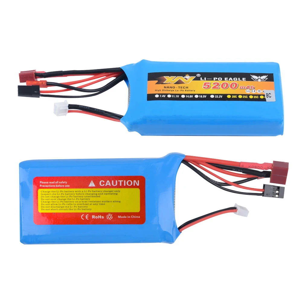 RC аккумулятор 7.4v 5200mAh 8C 2S для 1/5 LOSI 5IVE T запчасти автомобилей/Rc автомобилей (99 мм * 54