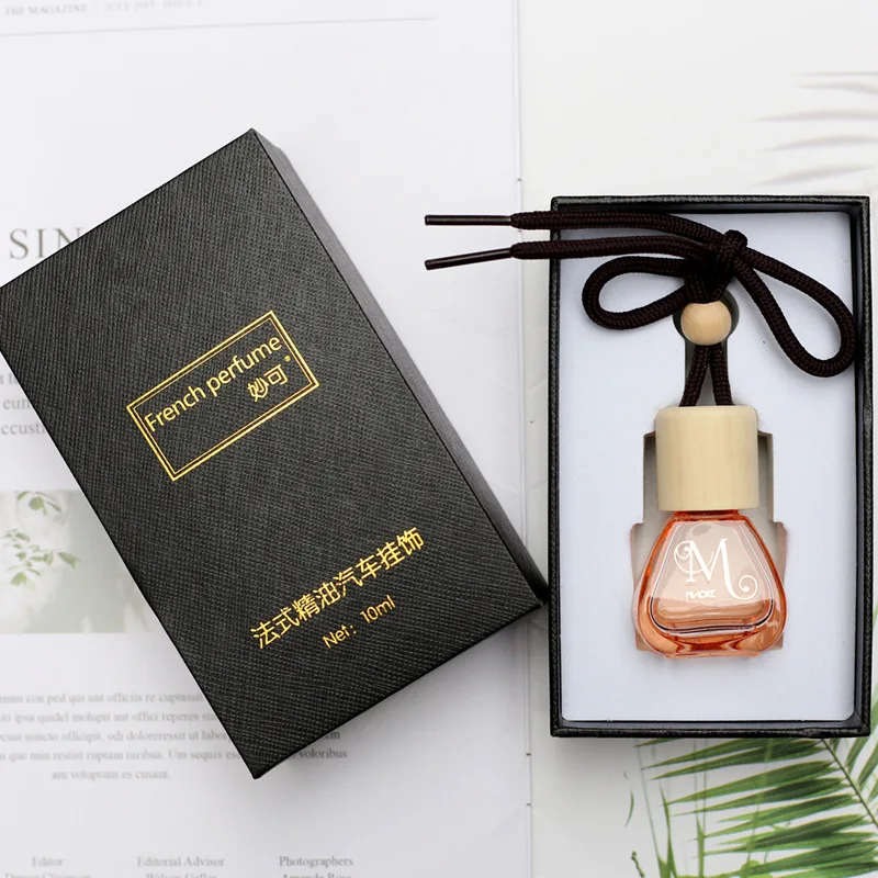 

New 12ML Triangular Translucent Color Glass Pendant Perfume Bottle with Gift Box