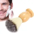Мужская щетка для бритья 1 шт., прибор для мягкого бритья лица, деревянная ручка, профессиональные мужские инструменты для безопасного бритья