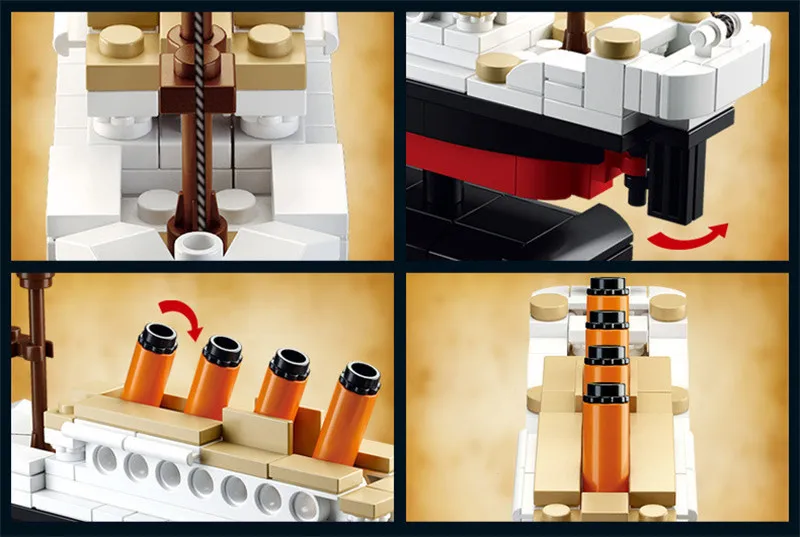 

194Pcs City RMS Titanical Ship Boat Model Building Blocks Sets Figures DIY Technic Creator Bricks Educational Toys for Children
