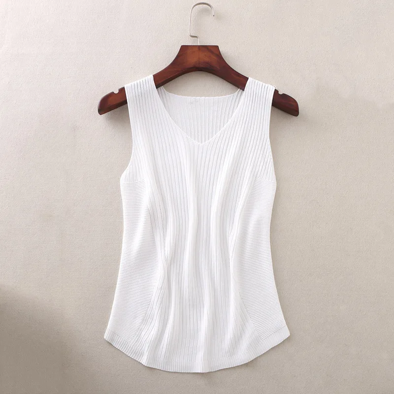 Летняя Новинка 2020 шелковая трикотажная кофточка с v образным вырезом женская без