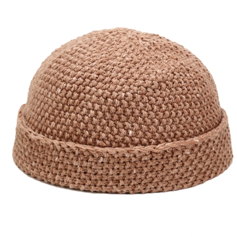 

Unisex Winter Chunky Knit Beanie Hat Solid Cuffed Brimless Hip Hop Ski Skull Cap