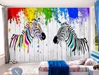 Пользовательские обои CJSIR с акварелью и зеброй, простые пасторальные 3D деревянные обои в американском стиле для гостиной, спальни, фоновой стены под телевизор, 3d обои