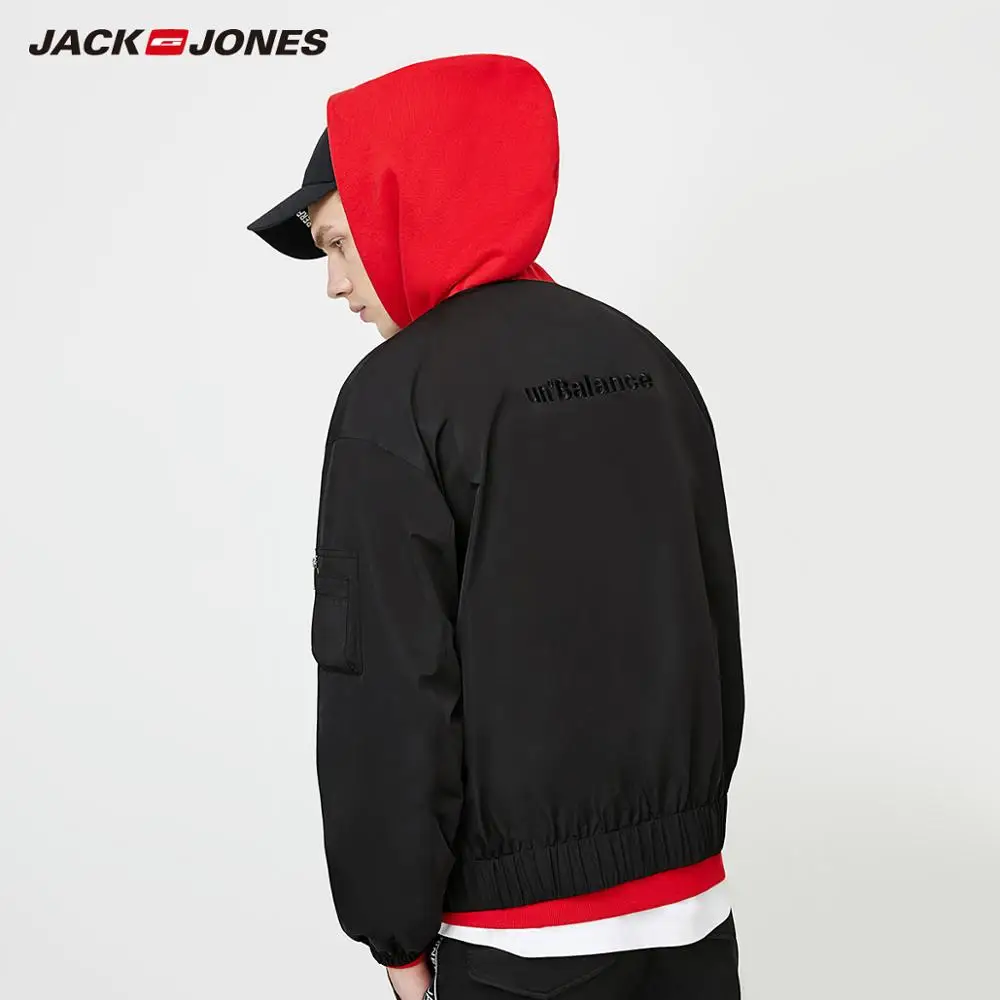 JackJones мужская однотонная прямая бейсбольная куртка с воротником байкерская