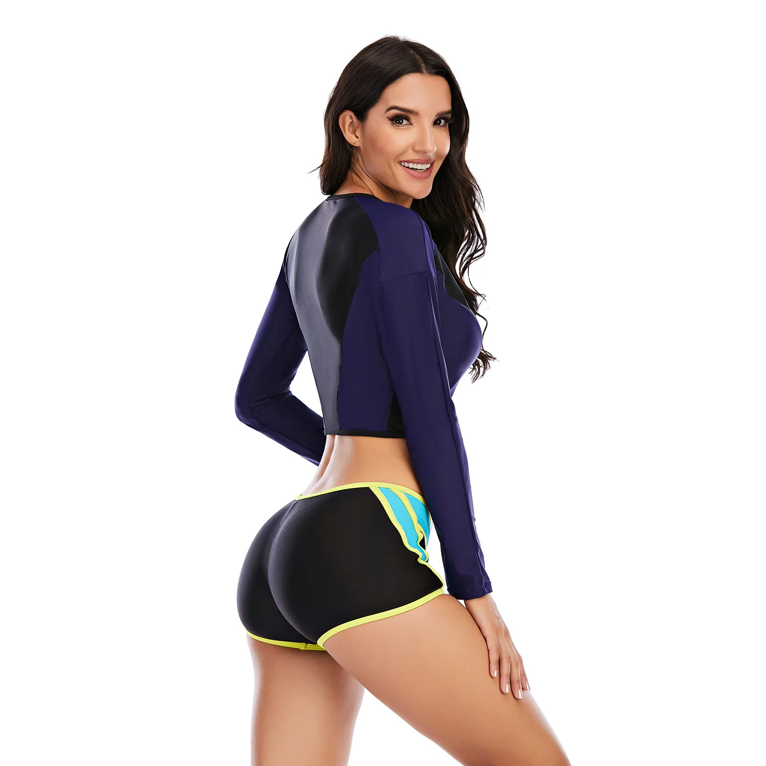 

surfsuit sunscreen swimsuit Waist Bikini Swimwear Push Up Bikini Set Biquini Summer Beach banador traje de bano Maillot de bain