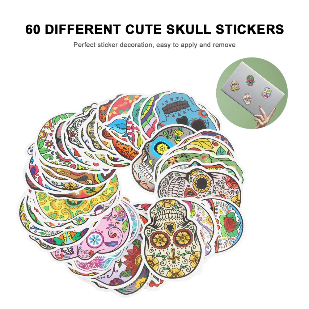 

60Pcs Stickers Colorful PVC Waterproof Graffiti Stickers
