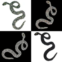 black diamond iron on rhinestone snake shape patches for clothing patch applique diy stickers clothes decoration women badges