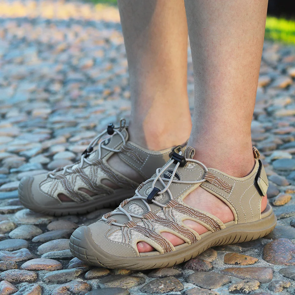 Сандалии GRITION женские дышащие для пляжа Нескользящие Треккинговая обувь плоская