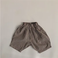 children striped capris 2021 summer new light thin cute radish pants girls and boys cotton loose casual capris children clothes