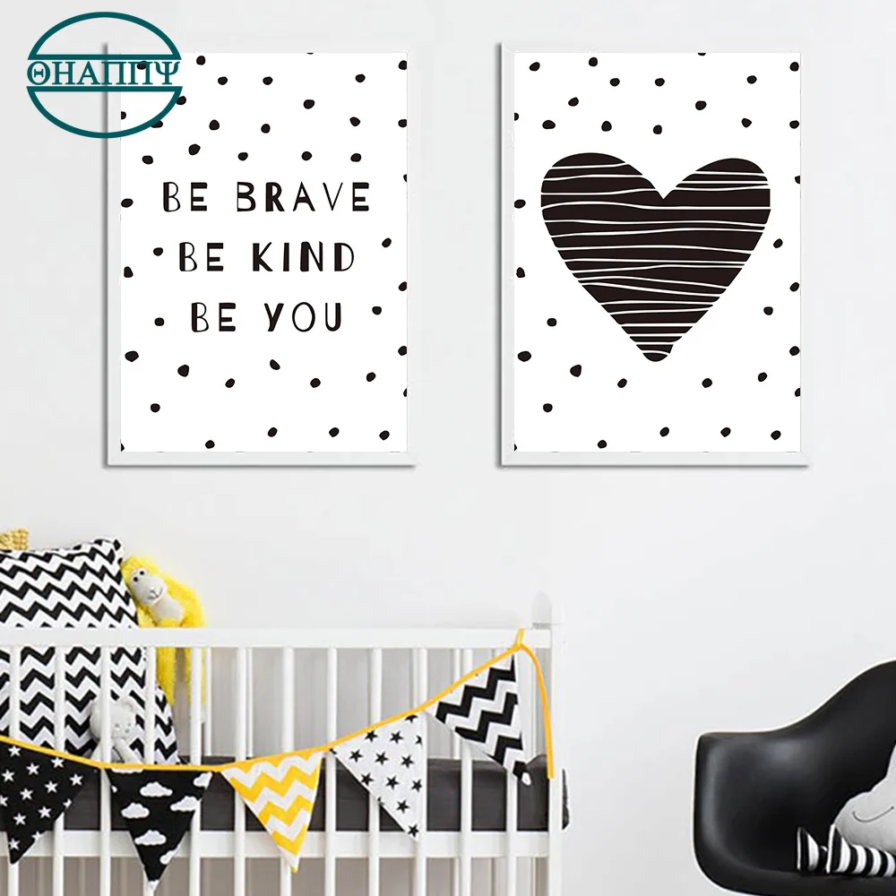 

Black White Kids Poster and Prints Art Pictures Baby Home Decor Nursery Nordic Kid Room Decoration Pictures Unframed