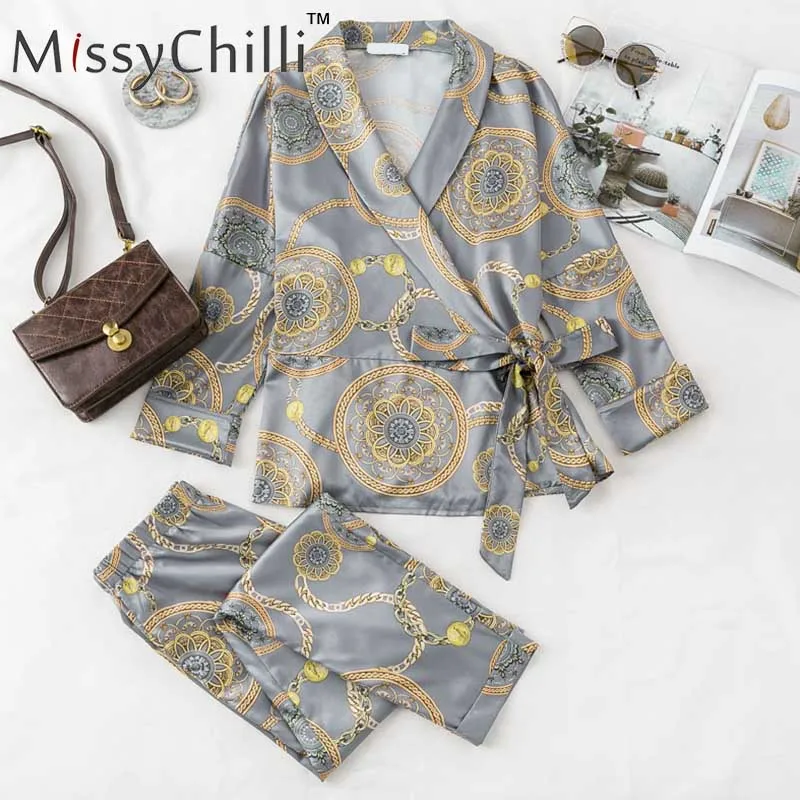 Женский атласный комбинезон MissyChilli винтажный с цветочным принтом поясом и