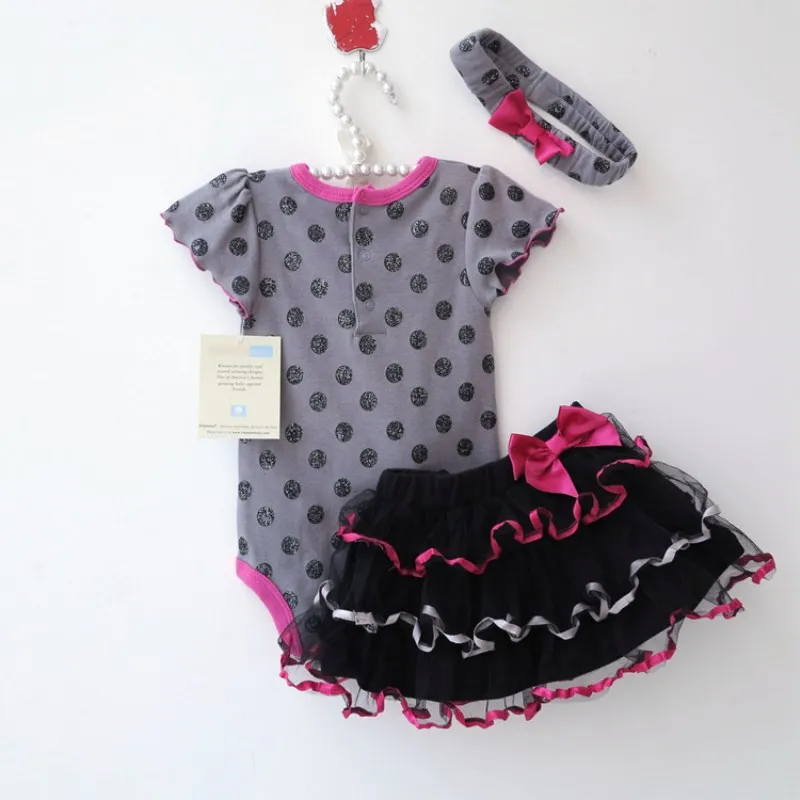 Летние комплекты одежды для маленьких девочек комбинезон + юбка пачка повязка на