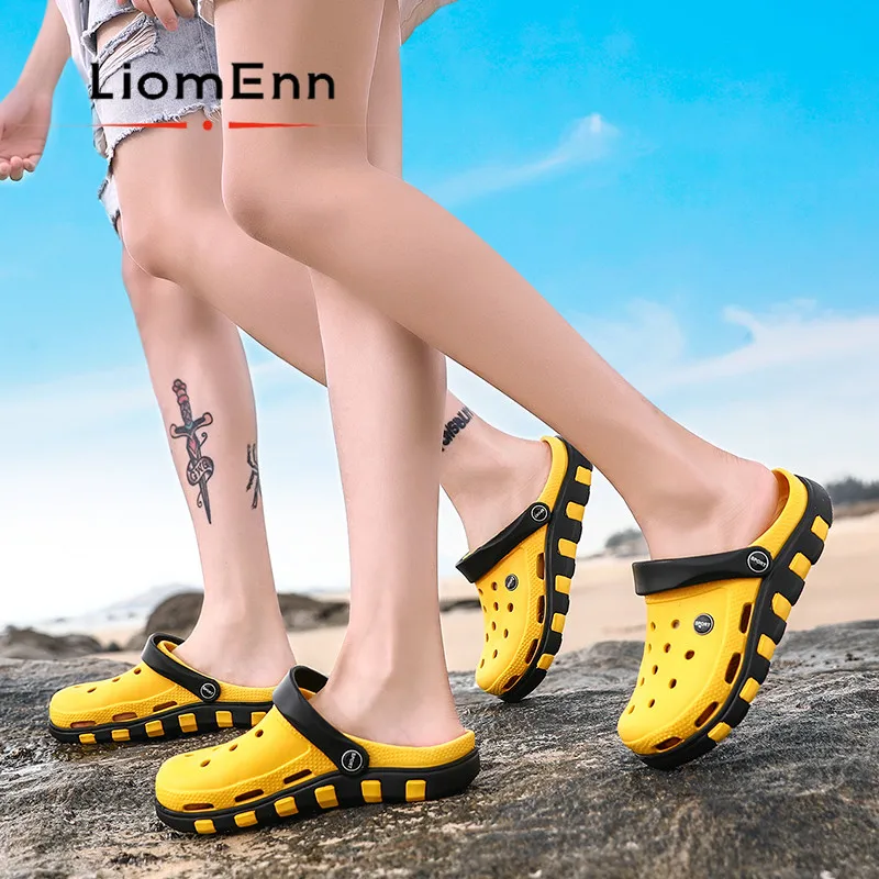 

Unisex EVA Sandals Women Clogs Summer Beach Shoe Woman 2021 New Light Comfort Yellow White Mules Female Slippers Plus Size 36-45