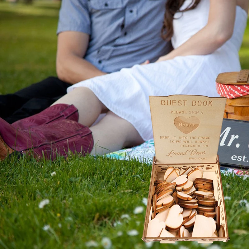 Креативный DIY свадебный подарочный ящик для карт деревянная коробка с сердцем