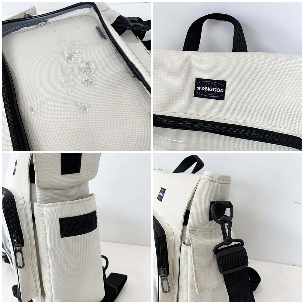 

New Fashion Young Men's Backpacks Black Trending Male Canvas Big Bagpack Solid Color Design Durable Large Capacity Backbag