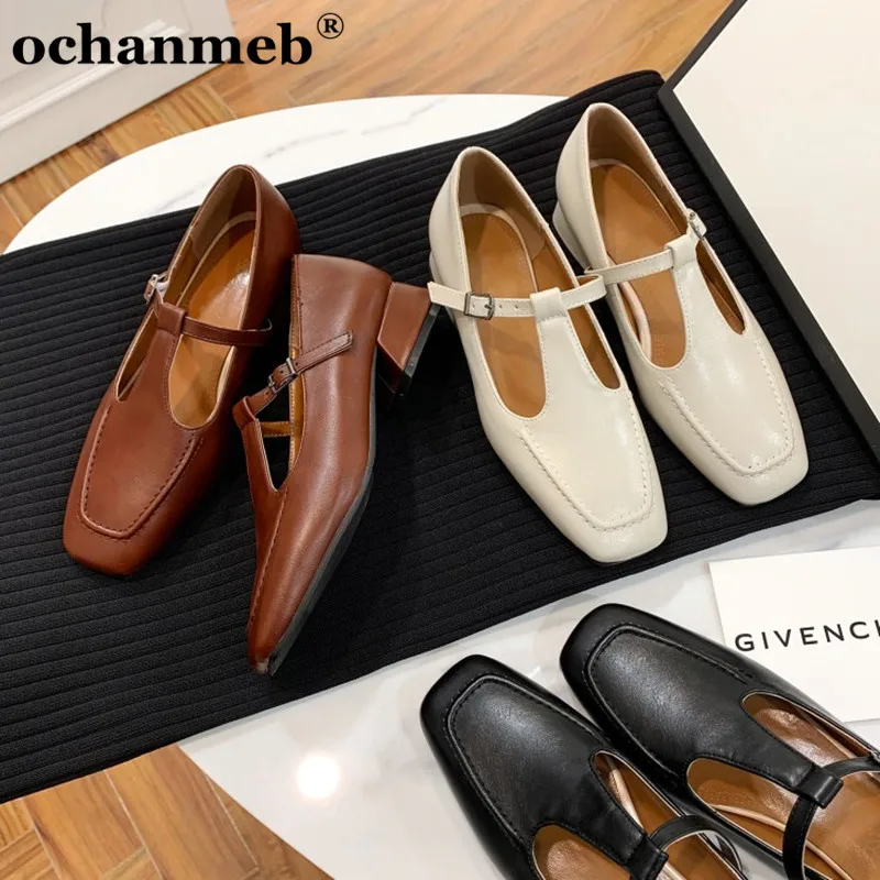 

Ochanmeb большого размера плюс, 44, 45, 46, женские туфли в стиле ретро с ремешком в виде буквы т; Туфли «Мэри-Джейн»; Женская обувь бежевого цвета на ...