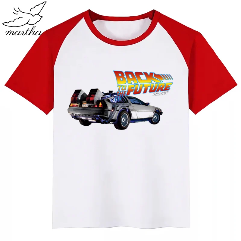 DMC Delorean/Детская футболка с принтом DMC «Назад в будущее» забавная одежда для маленьких мальчиков и девочек детская летняя футболка с короткими рукавами - Цвет: RedF