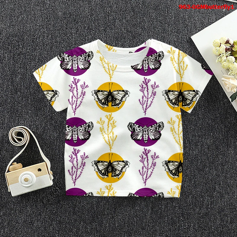 

2021 Summer Anime 3D Butterfly Cartoon Tee Baby Boy Clothes Kids Lovely Clothes T Shirt Children 3D Clothing Boy Girls Shirt