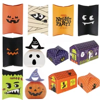 10pcs happy halloween kraft candy bags pumpkin ghost candy box kids favour sweets trick or treat bag halloween party gift bag