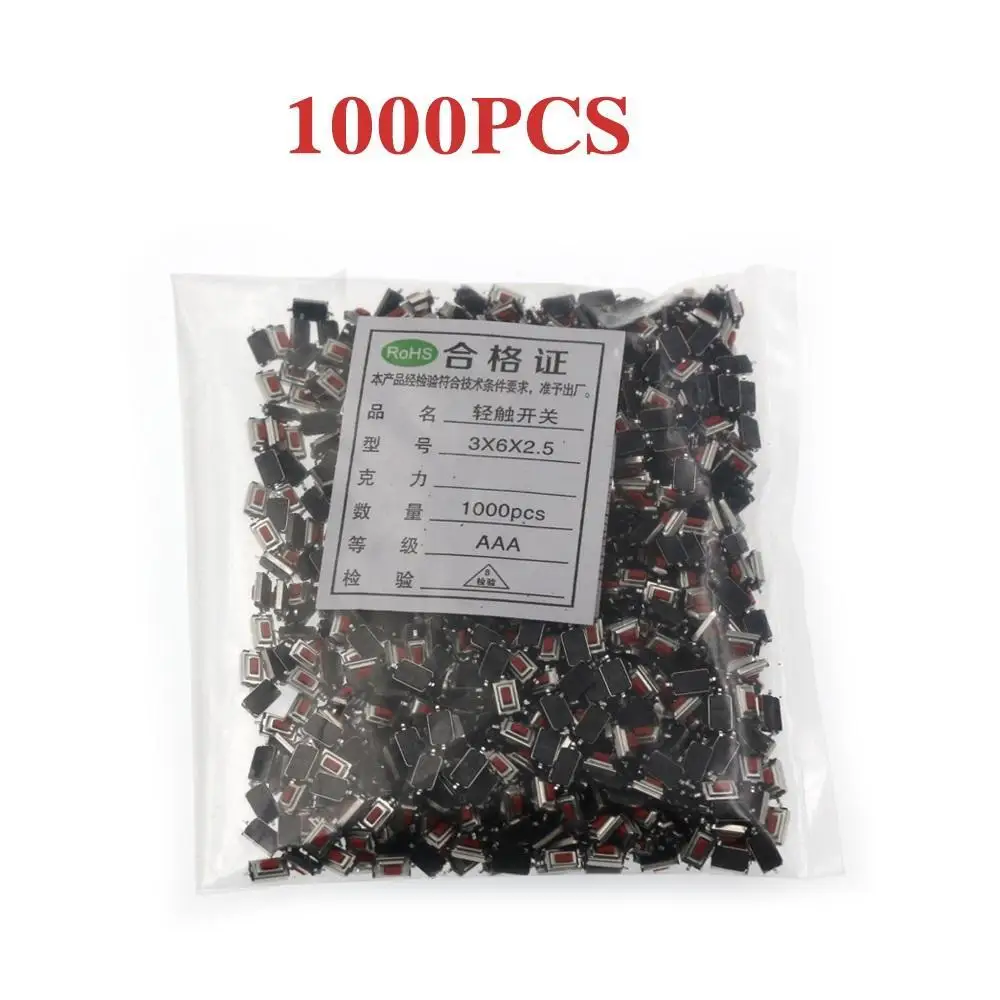 

1000Pcs/set 3*6*2.5mm 3*6*2.5h SMD Switch Button For Digital Products Remote Control Household Appliances