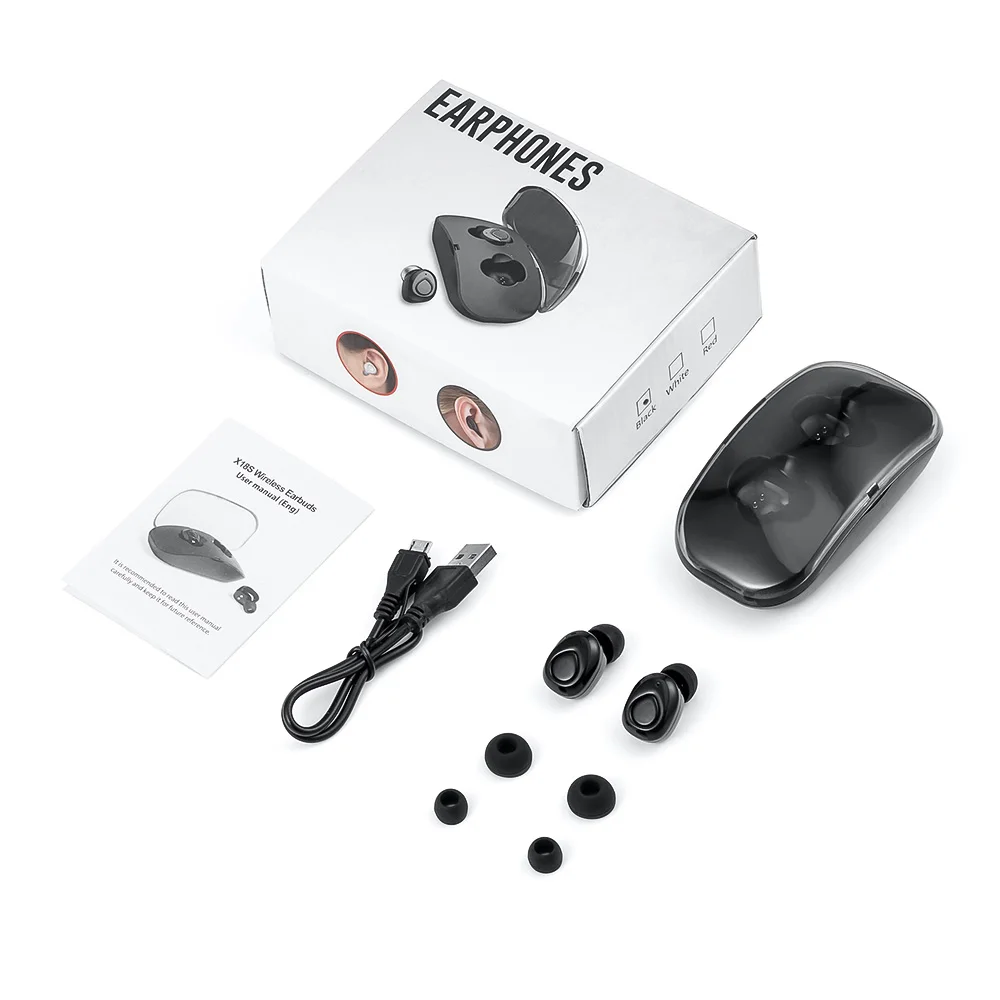 TWS беспроводные наушники Bluetooth V5.0 наушники X18 стерео гарнитуры свободные наушники спортивные наушники с микрофоном fone de ouvido