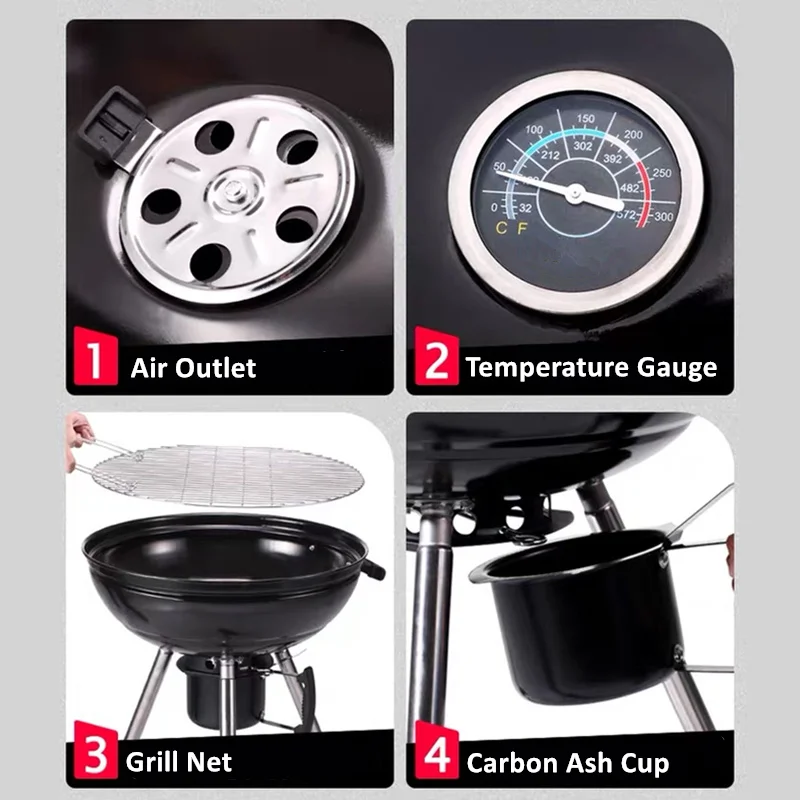 ALWAYSME уголь карбоновые грили тележка с колесом | Дом и сад