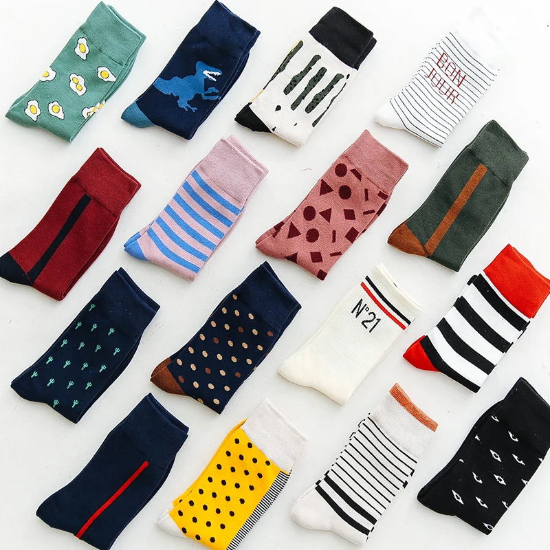 Мужские и женские носки высокого качества 27 цветов полосатые с яйцами