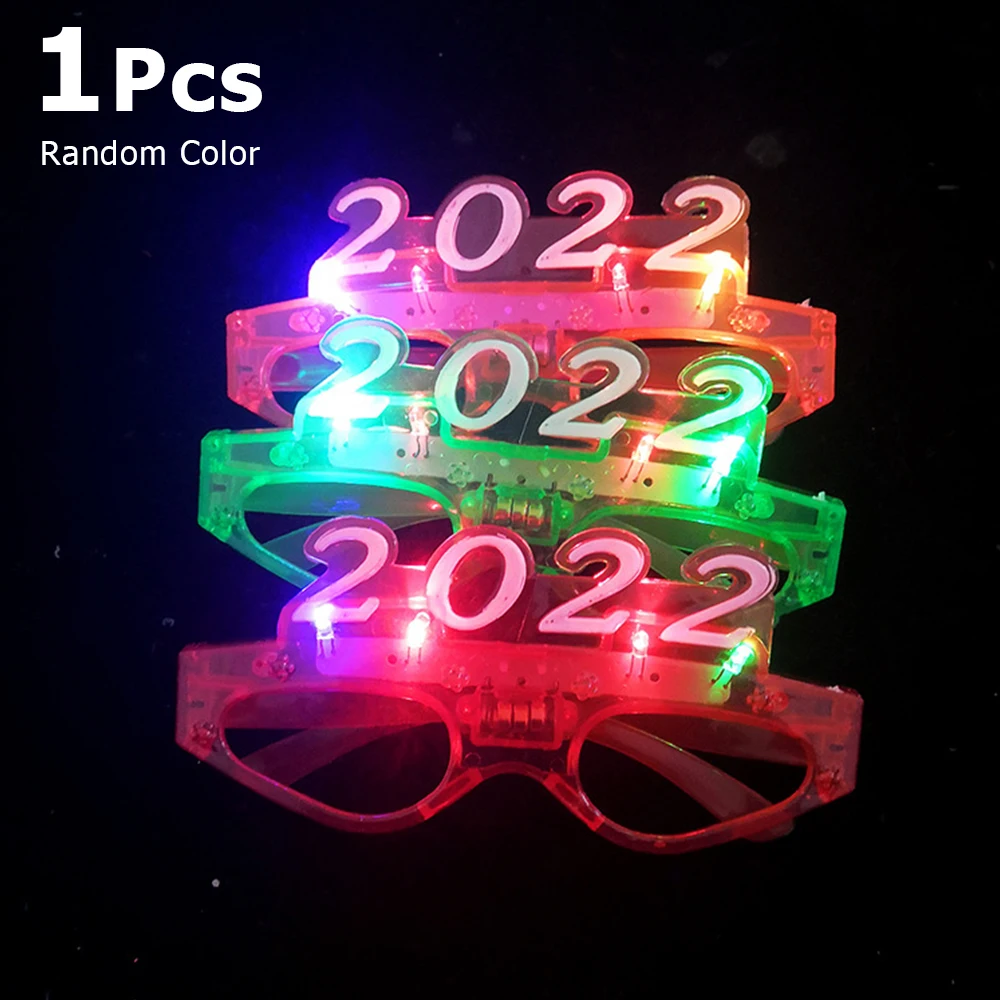 

LED Glowing Glasses Light Sunglasses 2022 New Year Party Supplies Head Wear Headband Carnival Light Up Eye Glasses Kids Toy
