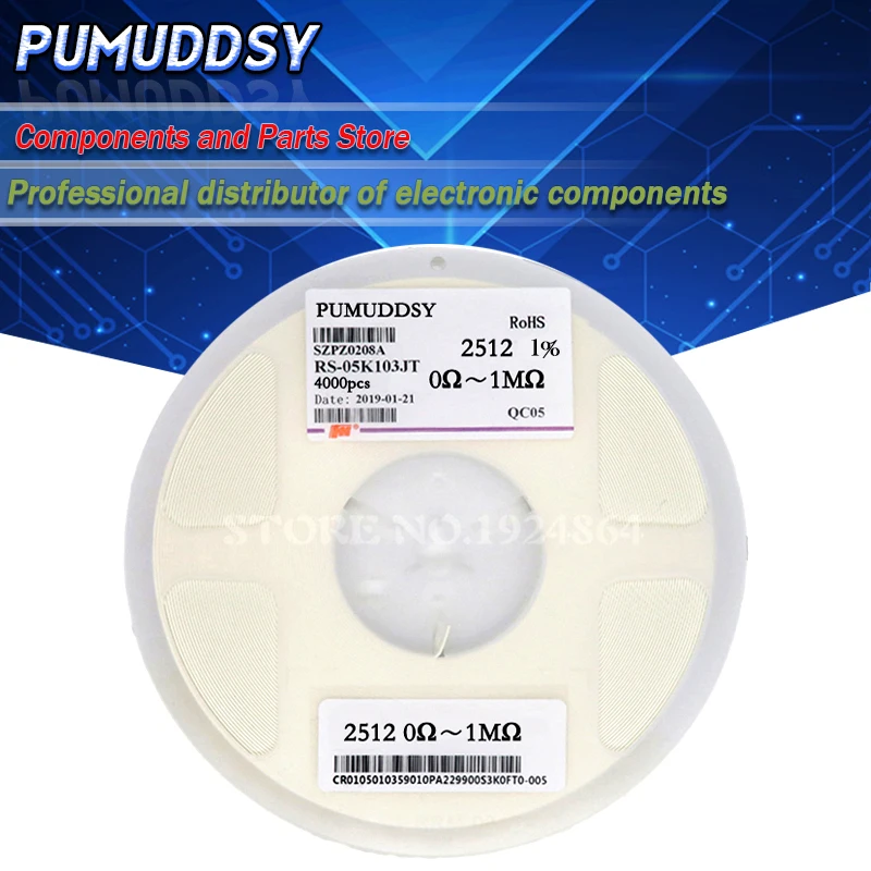 4000 шт. 2512 SMD резистор 1% 0.01R 0.091R 0.1R 0.91R 0R 1R 10M в катушке 5% чип фиксированный