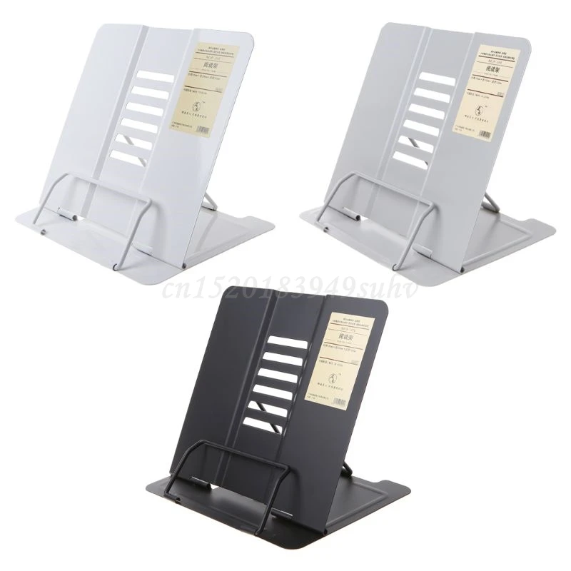 

Portable Metal Adjustable Reading Book Holder Support Document Shelf Bookstand
