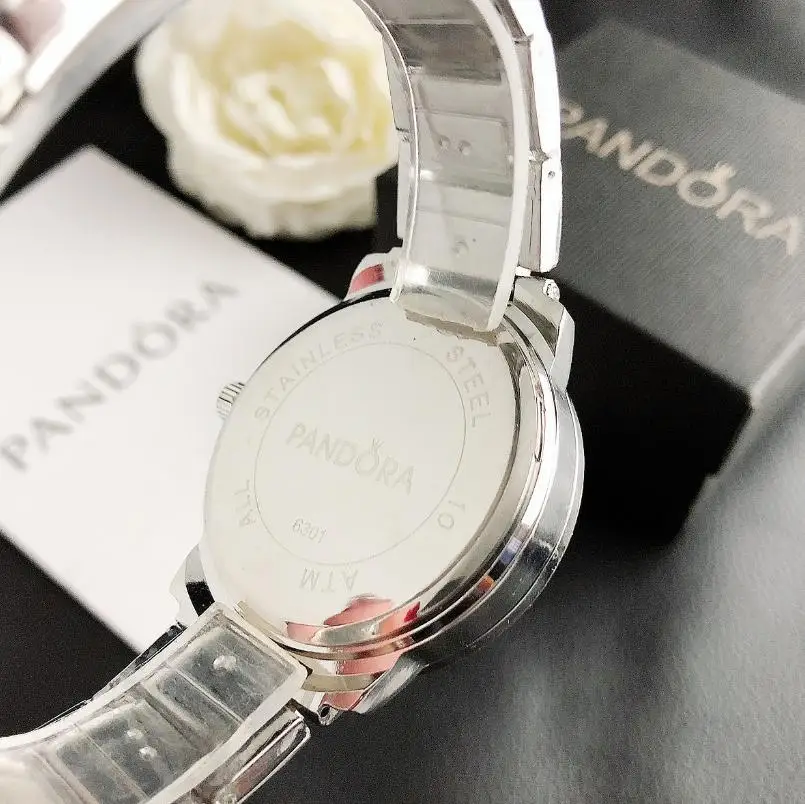 

Luxury brand Quartz Wrist Dress Women Watches Silver Bracelet Ladies Watch Stainless Steel Clock Casual pandoraes Watch P41