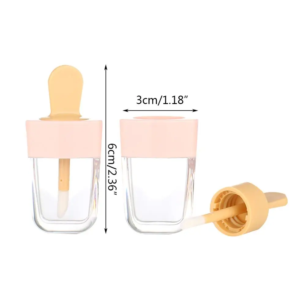 5 шт. прозрачный ледяной крем блеск для губ туба пустой бальзам многоразовый