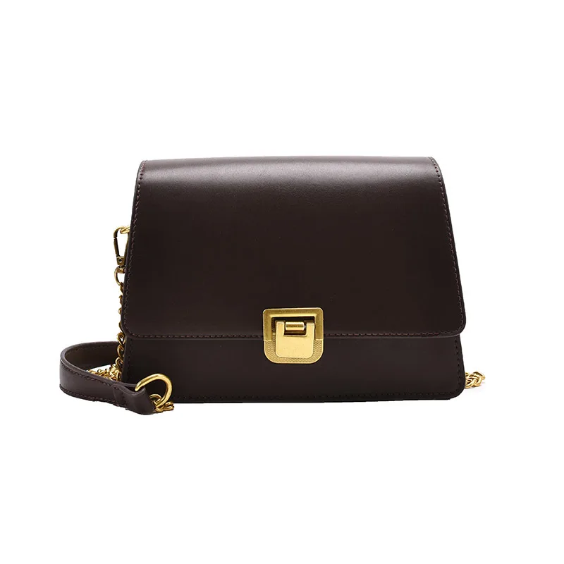 

Simple texture bag new trendy net red fashion one-shoulder female bag messenger temperament ins retro small square bag