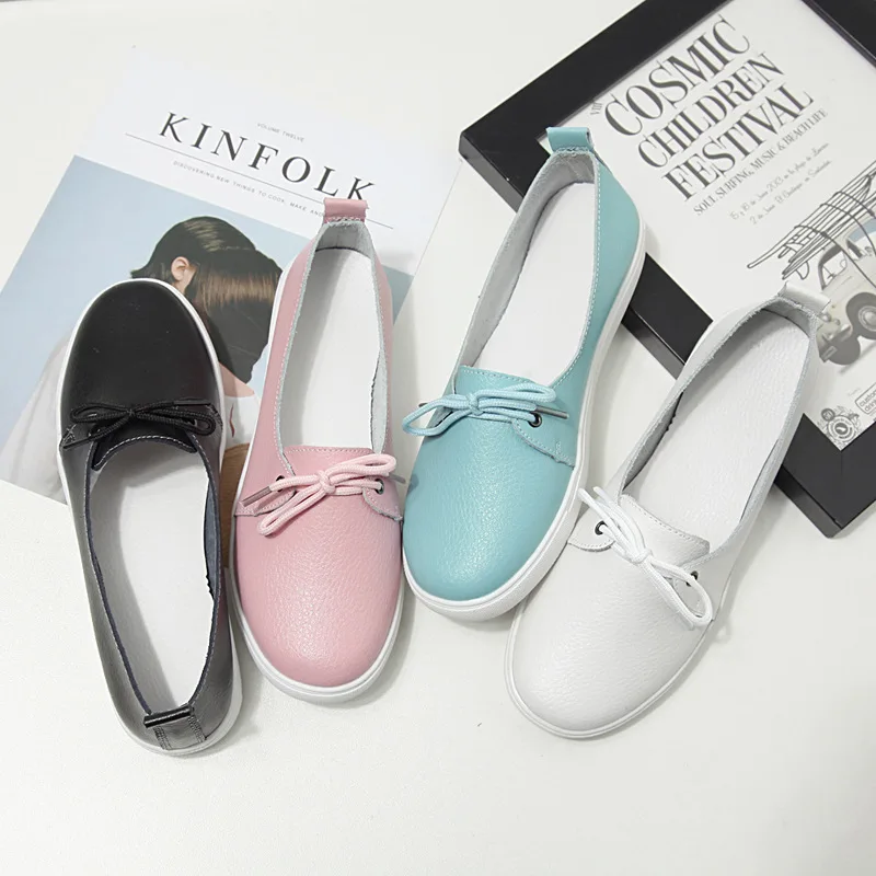 

Size 35-41 Women Shoes Genuine Leather Women Ballet Flats Nurse Shoes Moccasins Causal Shoes Cowhide Woman Loafers