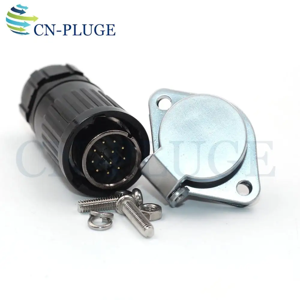 Водонепроницаемый пыленепроницаемый 12-контактный авиационный разъем WP20 Тип 20 мм