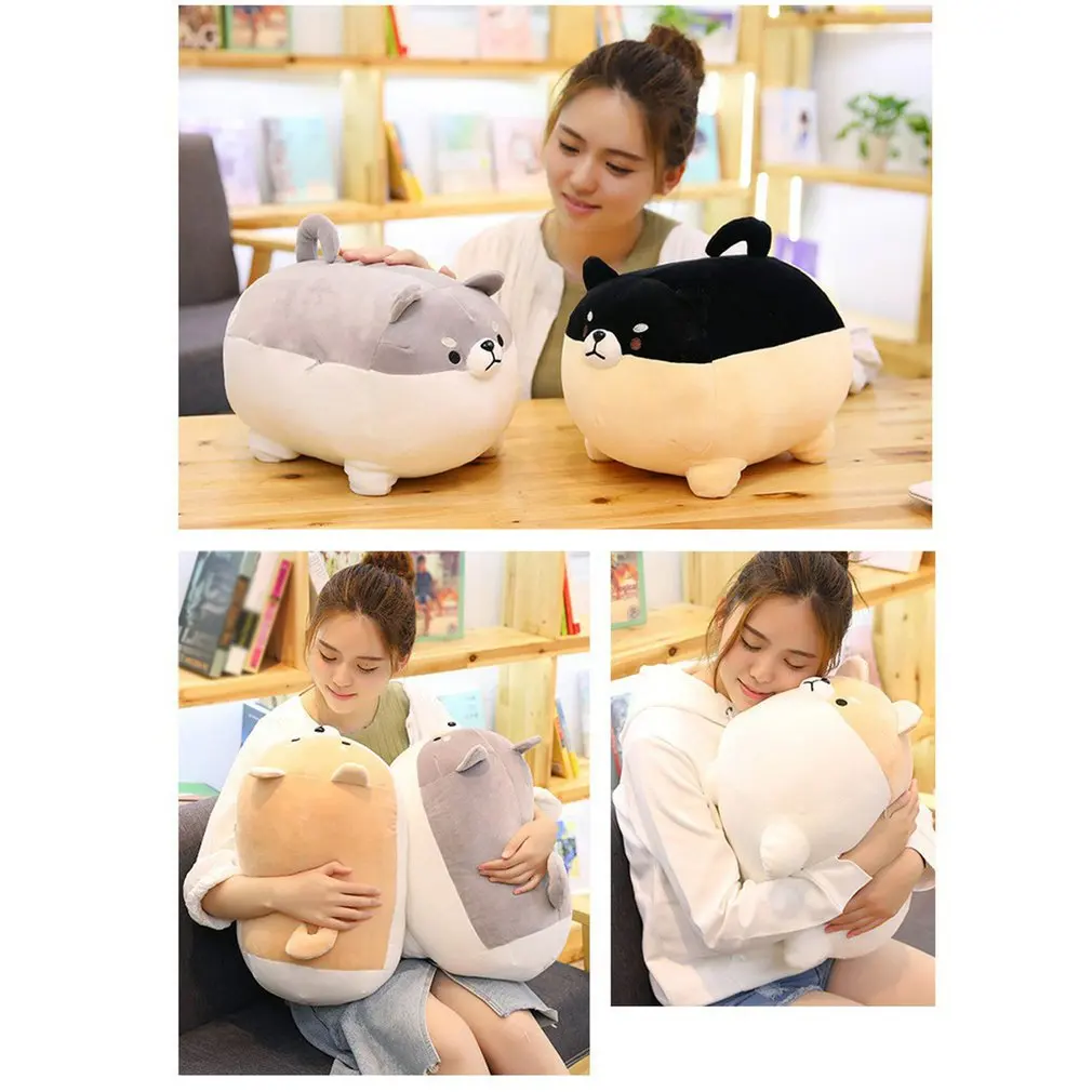 

PP cotton Soft doggie plush toy Down cotton big fat Shiba Inu Corgi pillow Puppy dog nap long pillow