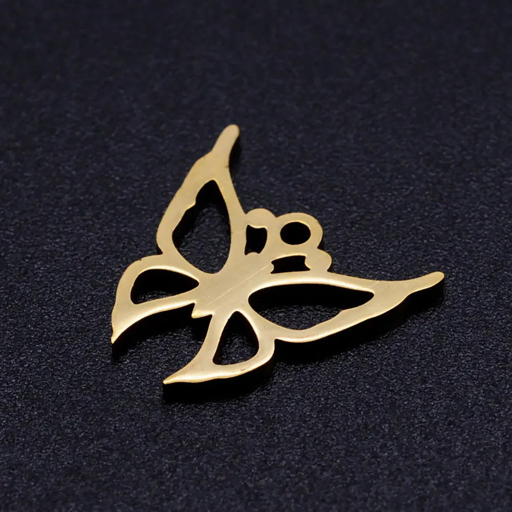 5 шт./лот подвески из нержавеющей стали с изображением бабочки оптовая продажа