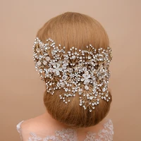 handmade silver golden wedding hair jewelry bridal crystal hair ornaments rhinestone hair accessory wedding crowns and tiaras
