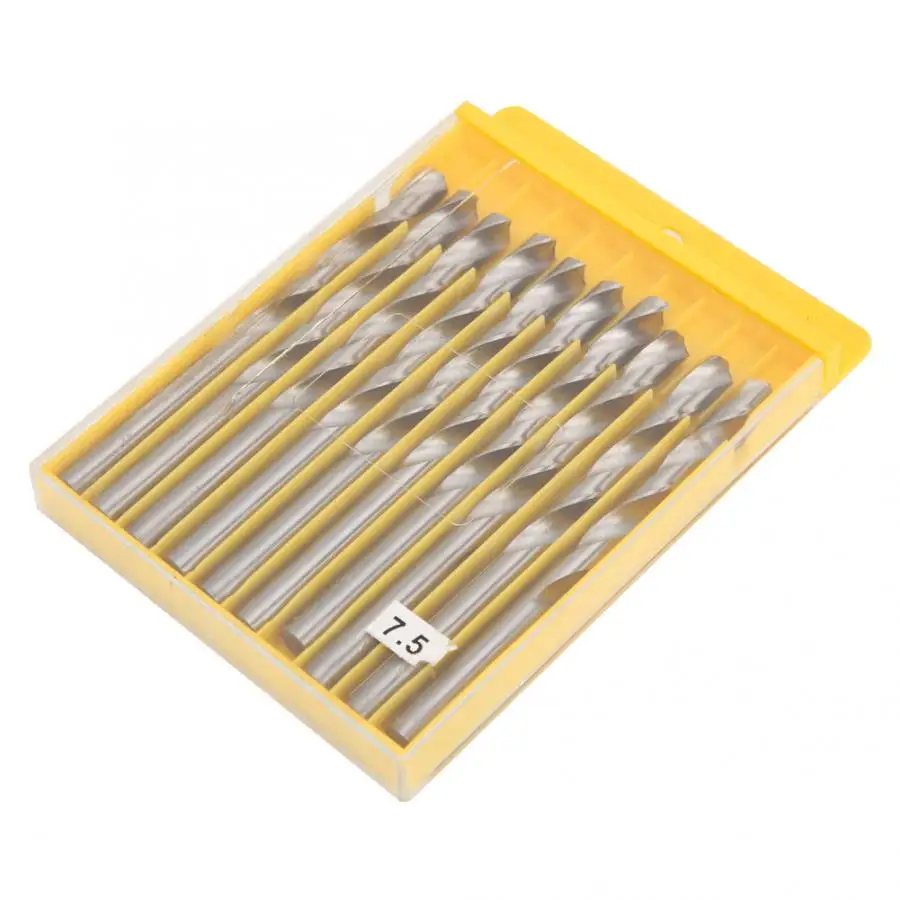 10 шт./корт. Высокоскоростное стальное сверло с цилиндрическим хвостовиком витые