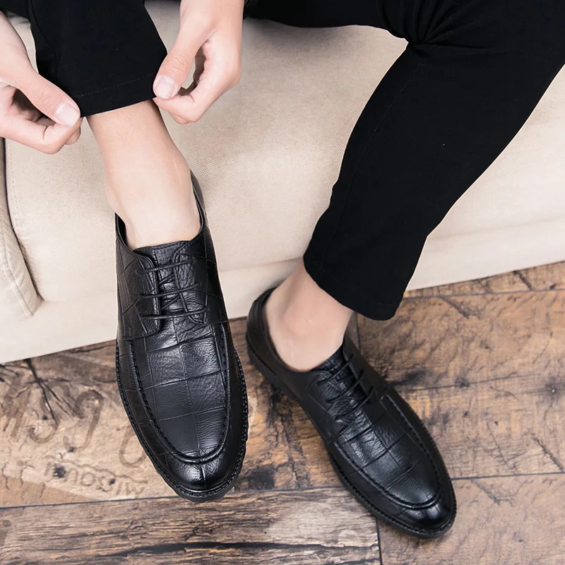 Туфли OZERSK мужские классические натуральная кожа на шнуровке плоская подошва