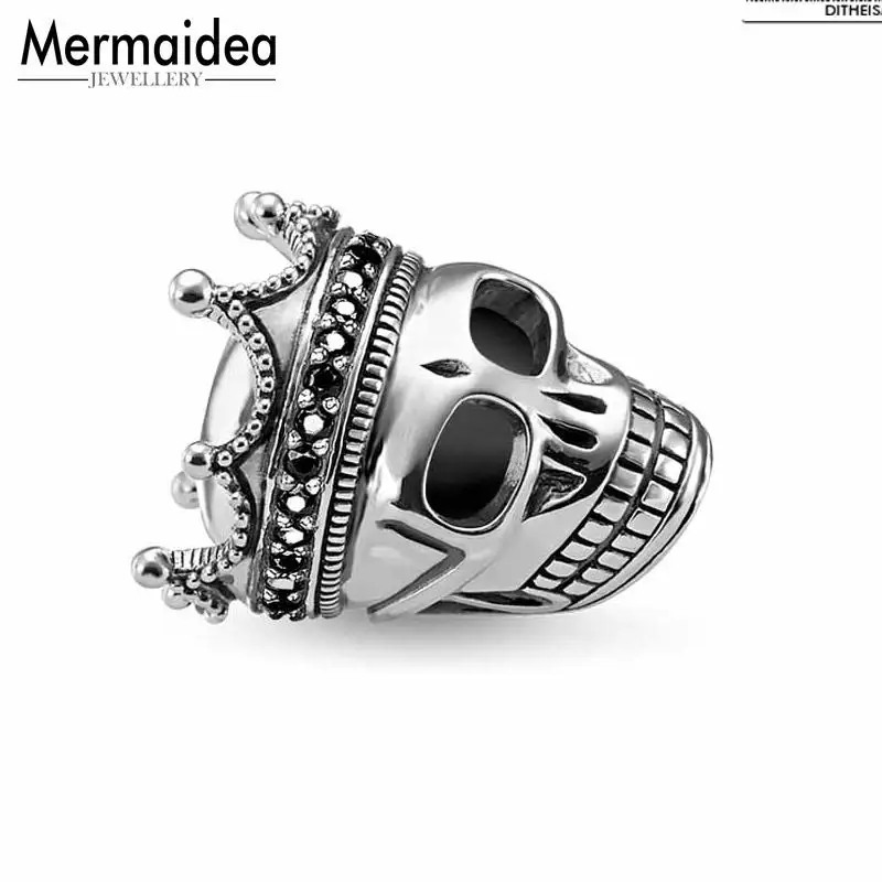 DIY бусины Череп Король бисера 5 мм отверстие 2020 Модные посеребренные ювелирные