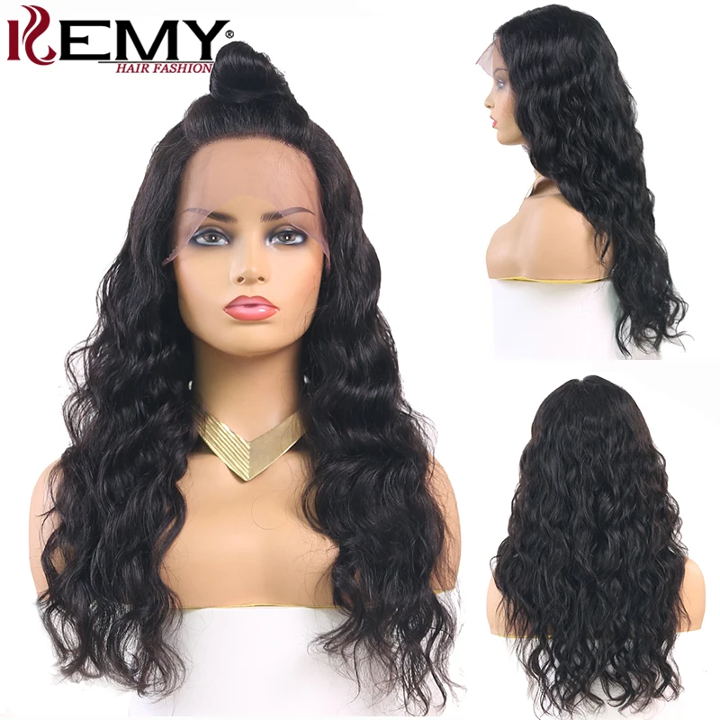 Бразильские Длинные волнистые человеческие волосы на кружеве парики с