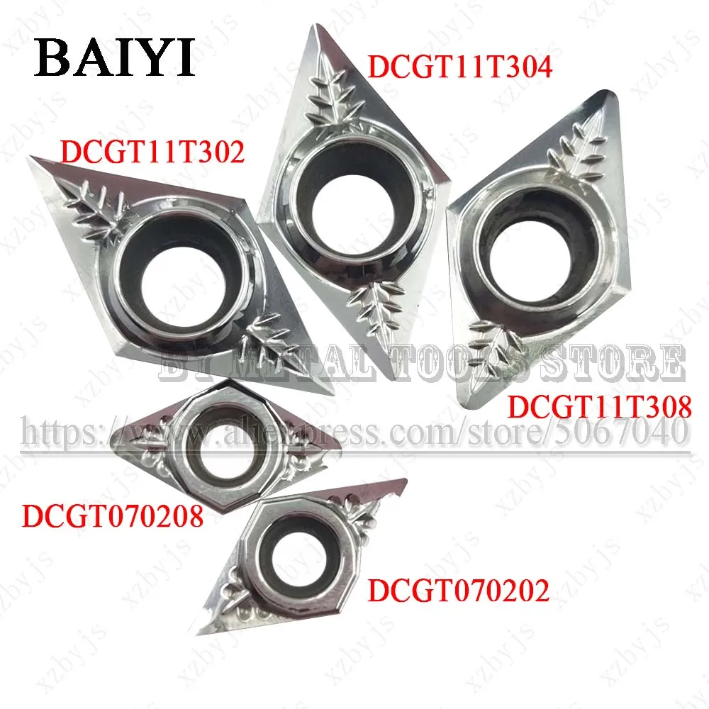 

10pcs DCGT070202 DCGT070204 DCGT070208 DCGT11T302 DCGT11T304 DCGT11T308 AK H01 carbide Aluminum inserts cutter turning tools