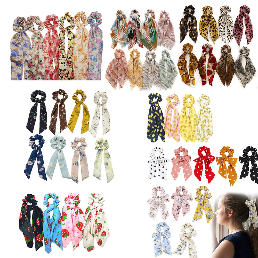 Модный стиль шарф с конским хвостом эластичная резинка для волос женщин банты